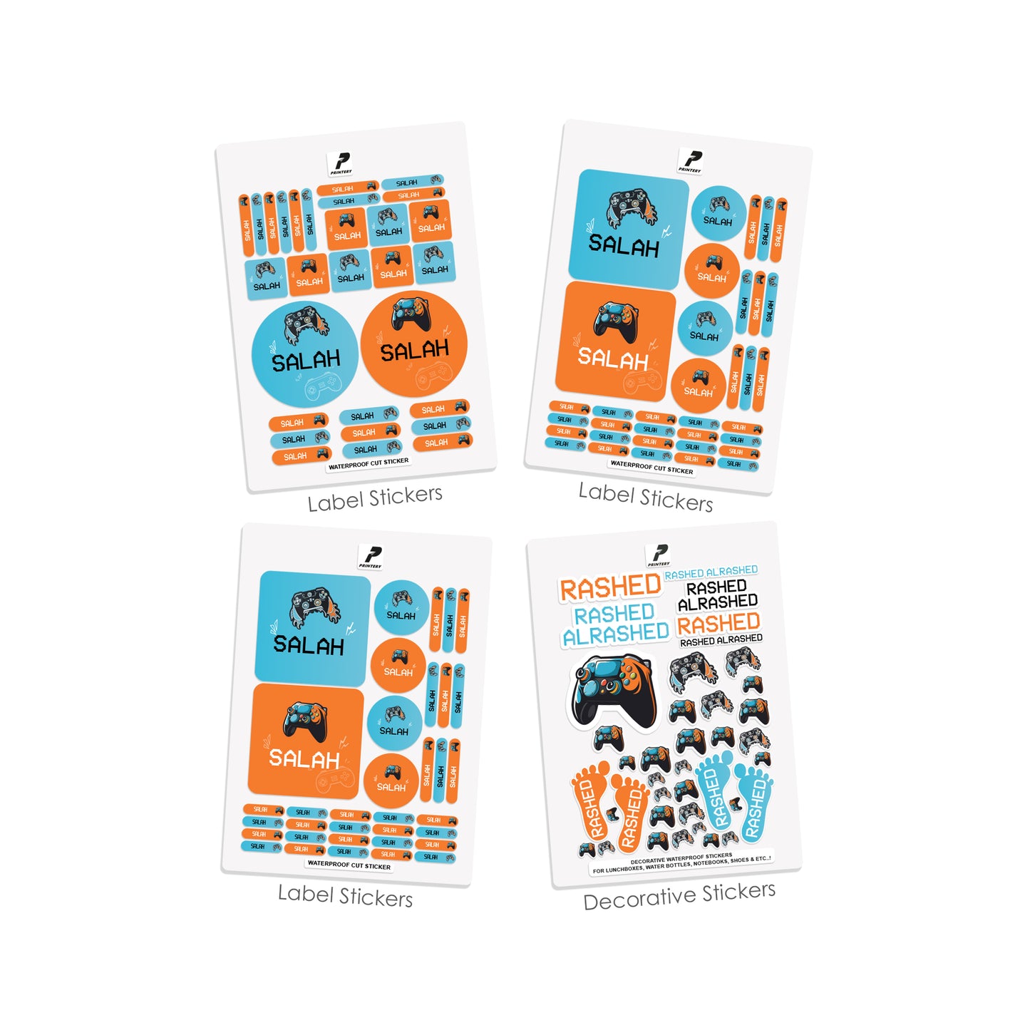 School Label Stickers Pack D005 - Joystick