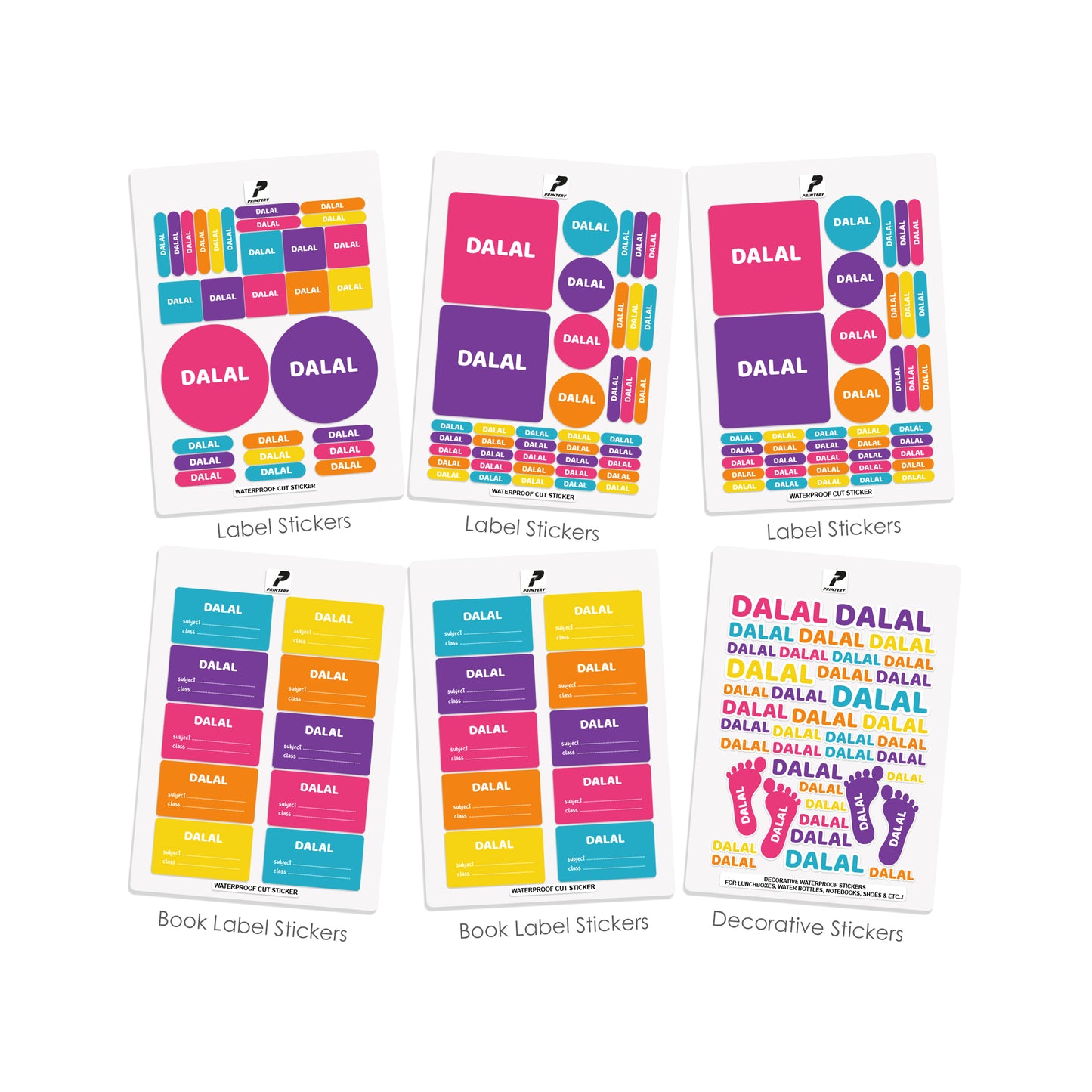 School Label Stickers Pack D011 - Basic Theme