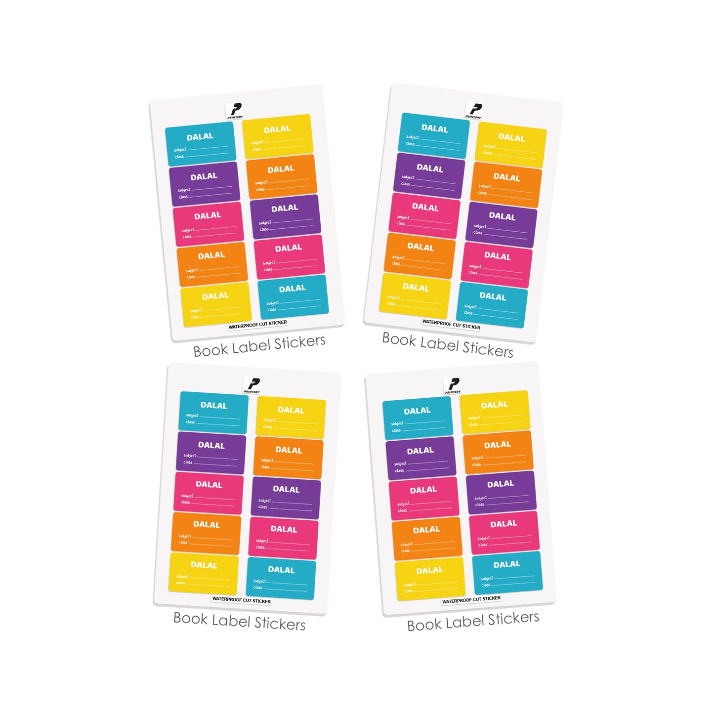 School Label Stickers Pack D011 - Basic Theme