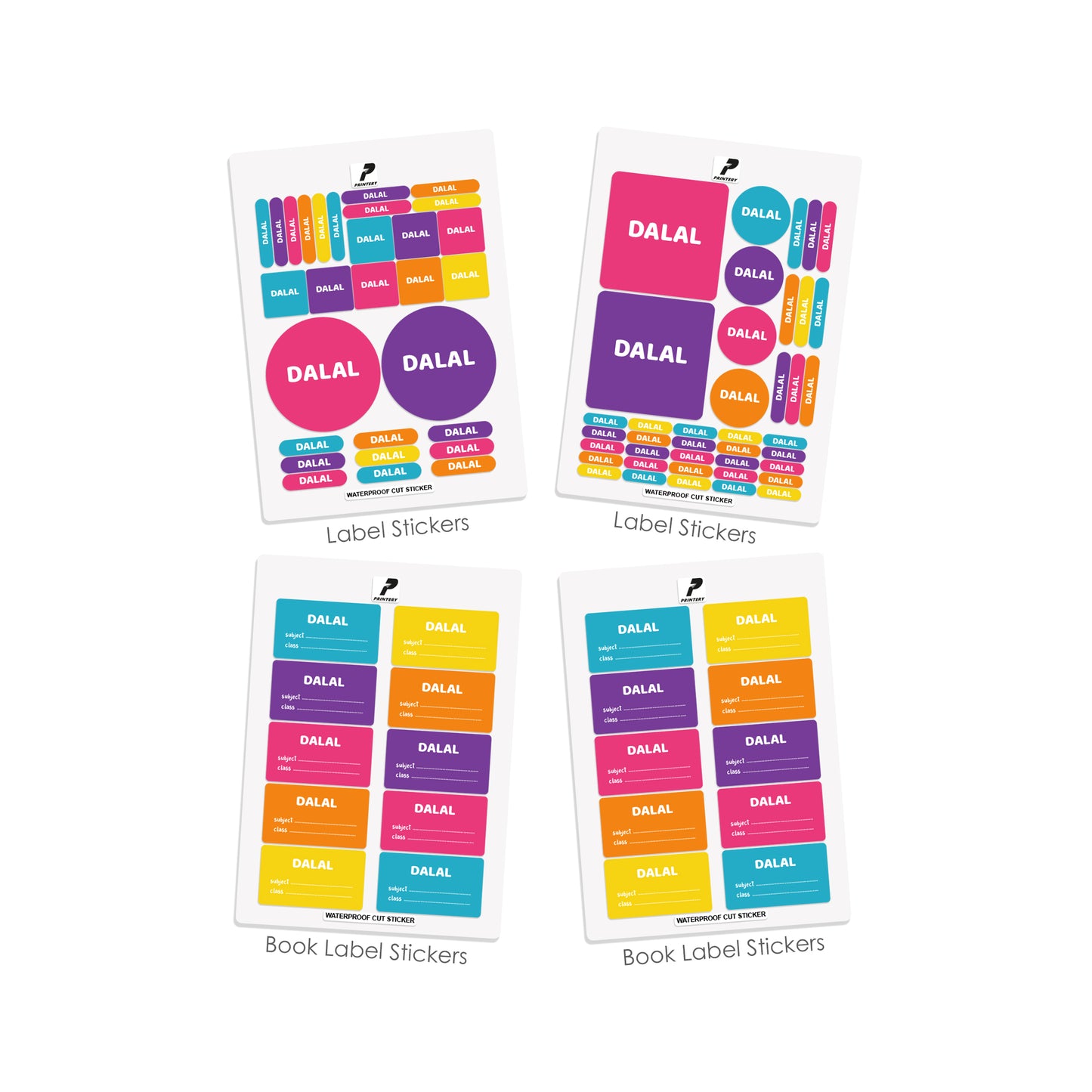 School Label Stickers Pack D011 - Basic Theme