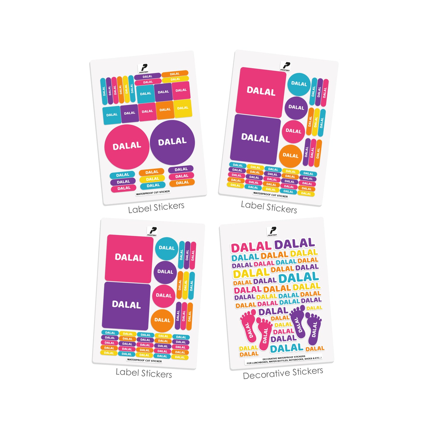 School Label Stickers Pack D011 - Basic Theme