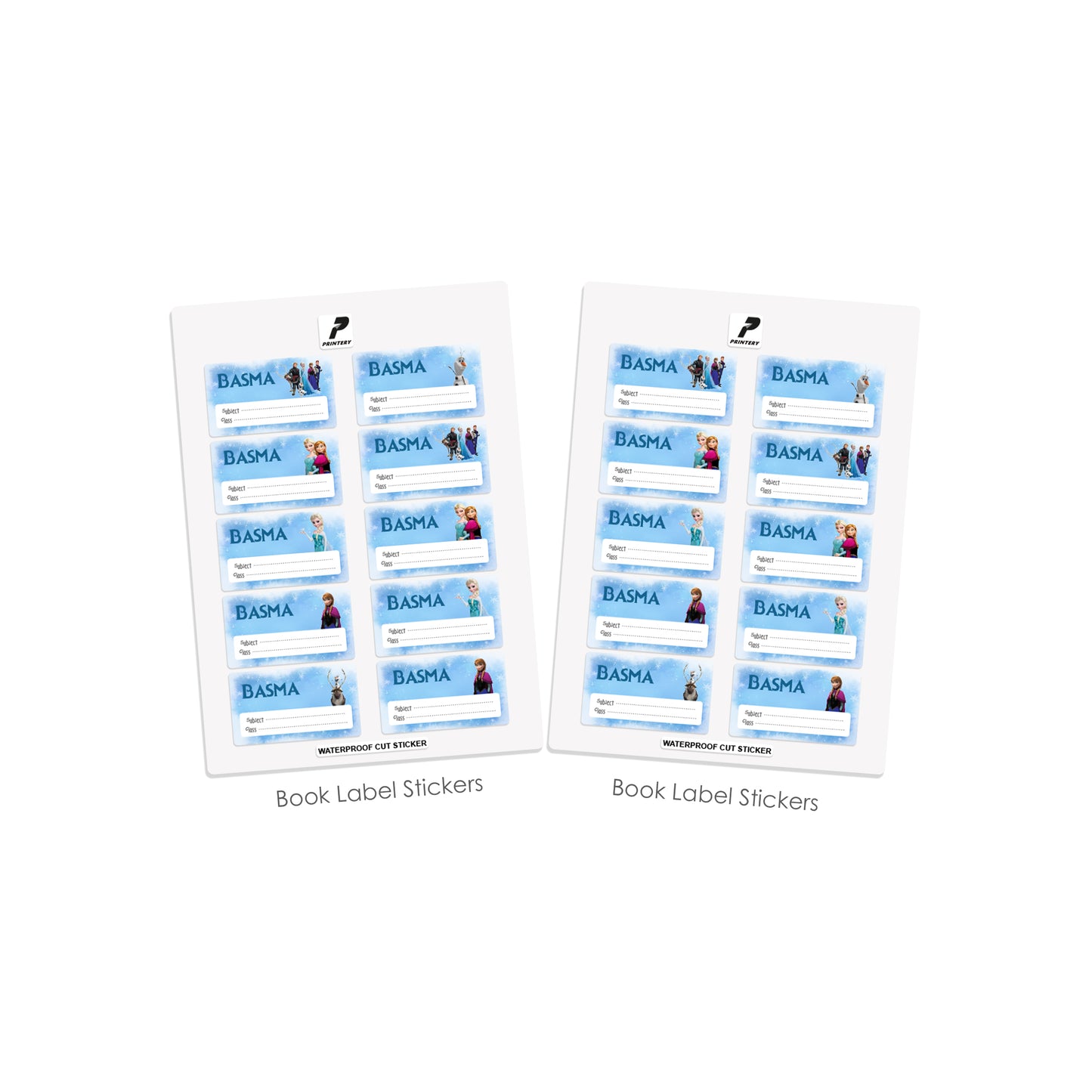 School Label Stickers Pack D016 - Frozen