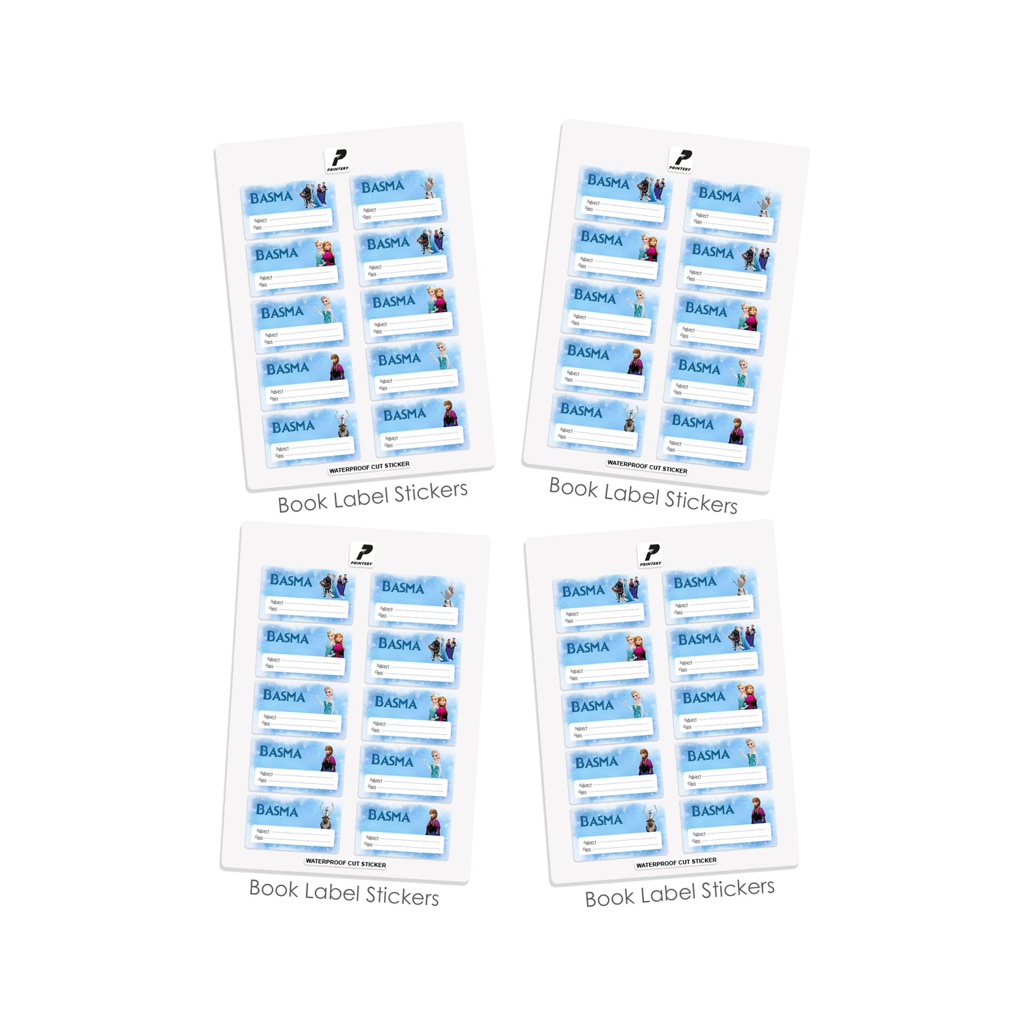 School Label Stickers Pack D016 - Frozen