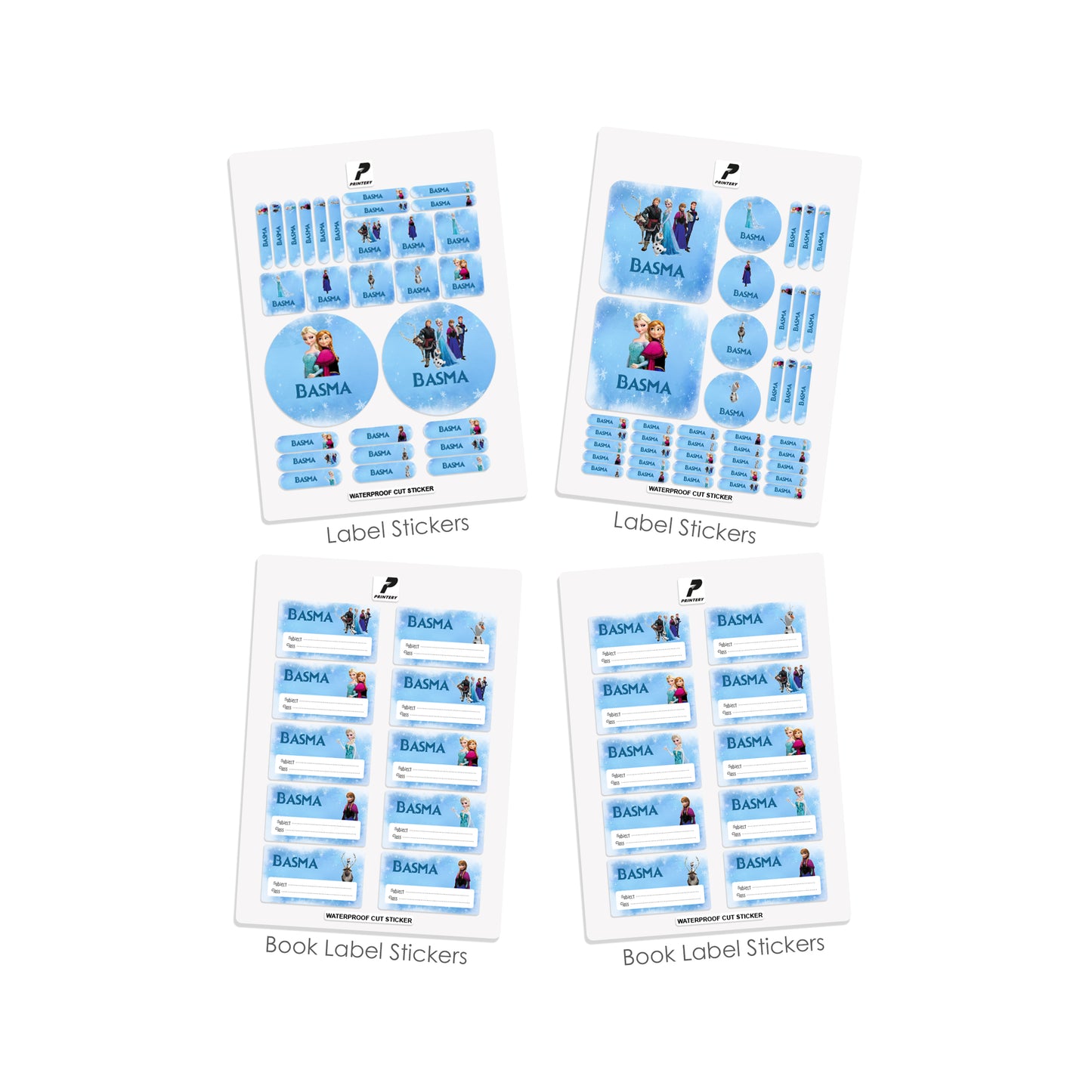 School Label Stickers Pack D016 - Frozen