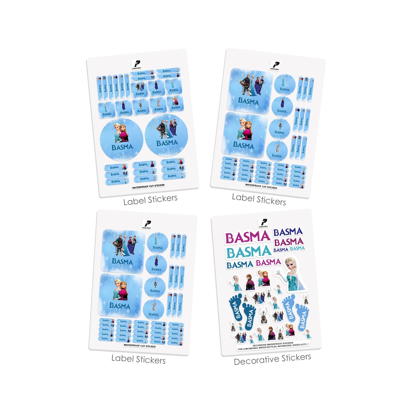 School Label Stickers Pack D016 - Frozen