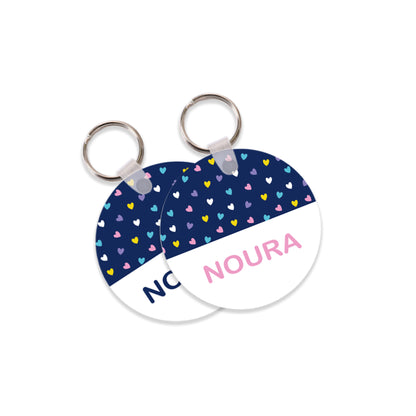 School Tags D018 - Navy Heart