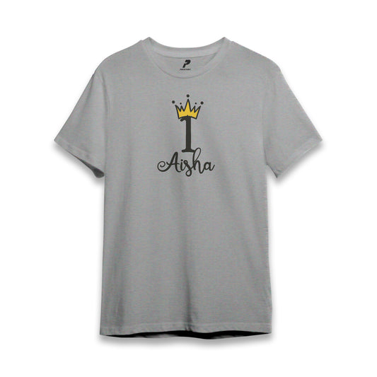 Princess Theme Birthday T-Shirt Gray