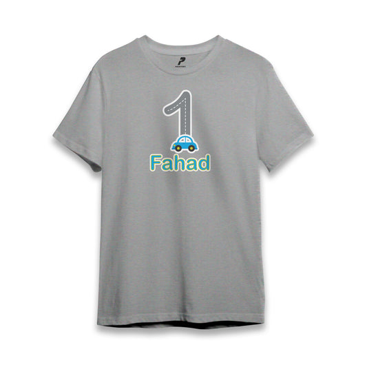 Car Theme Birthday T-Shirt Gray