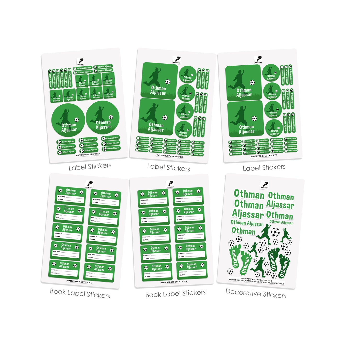 School Label Stickers Pack D023 - Football