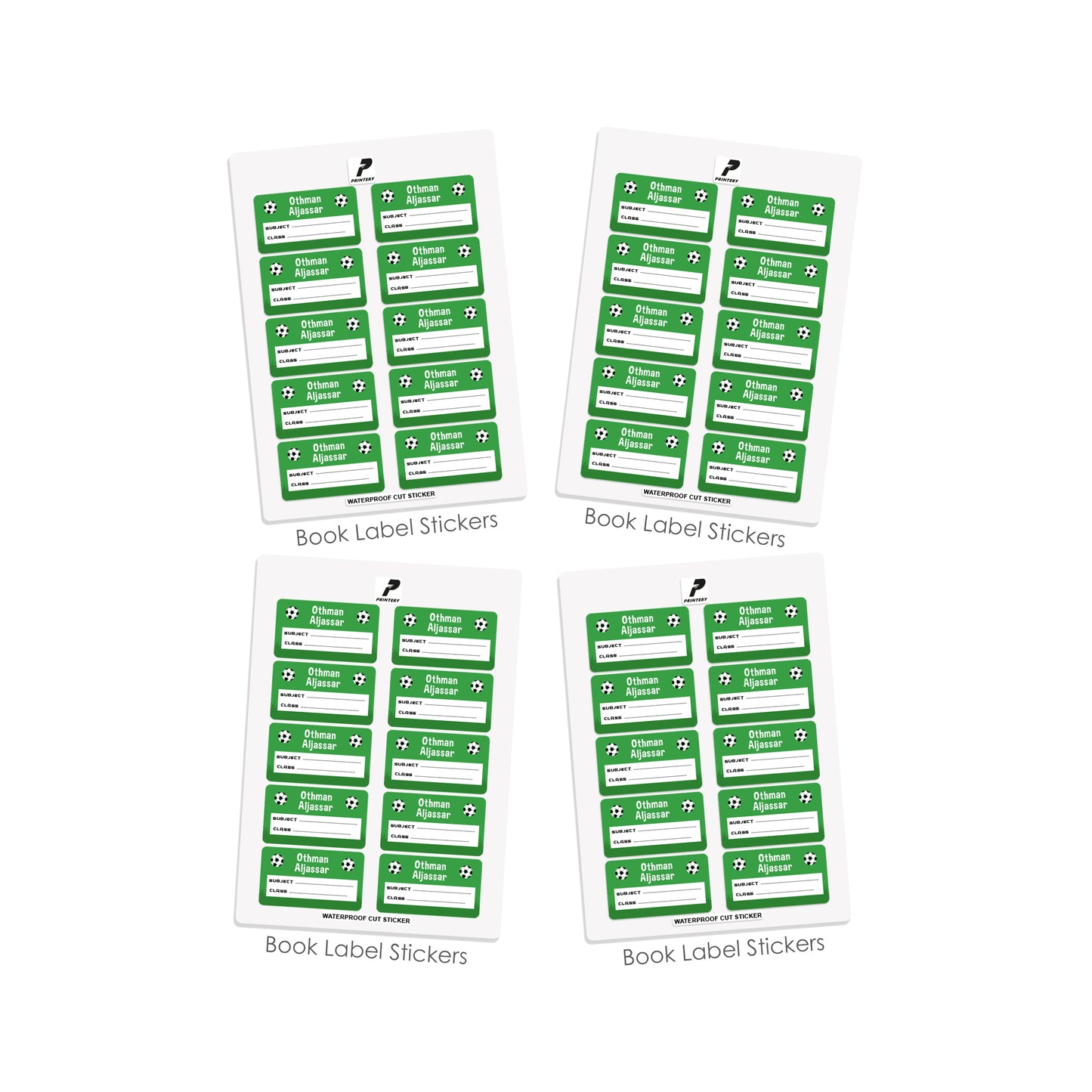 School Label Stickers Pack D023 - Football