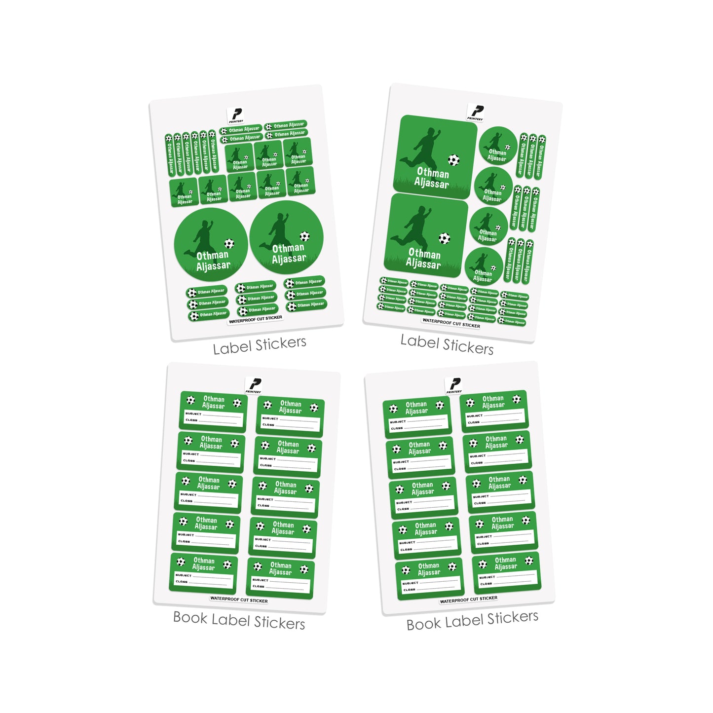 School Label Stickers Pack D023 - Football