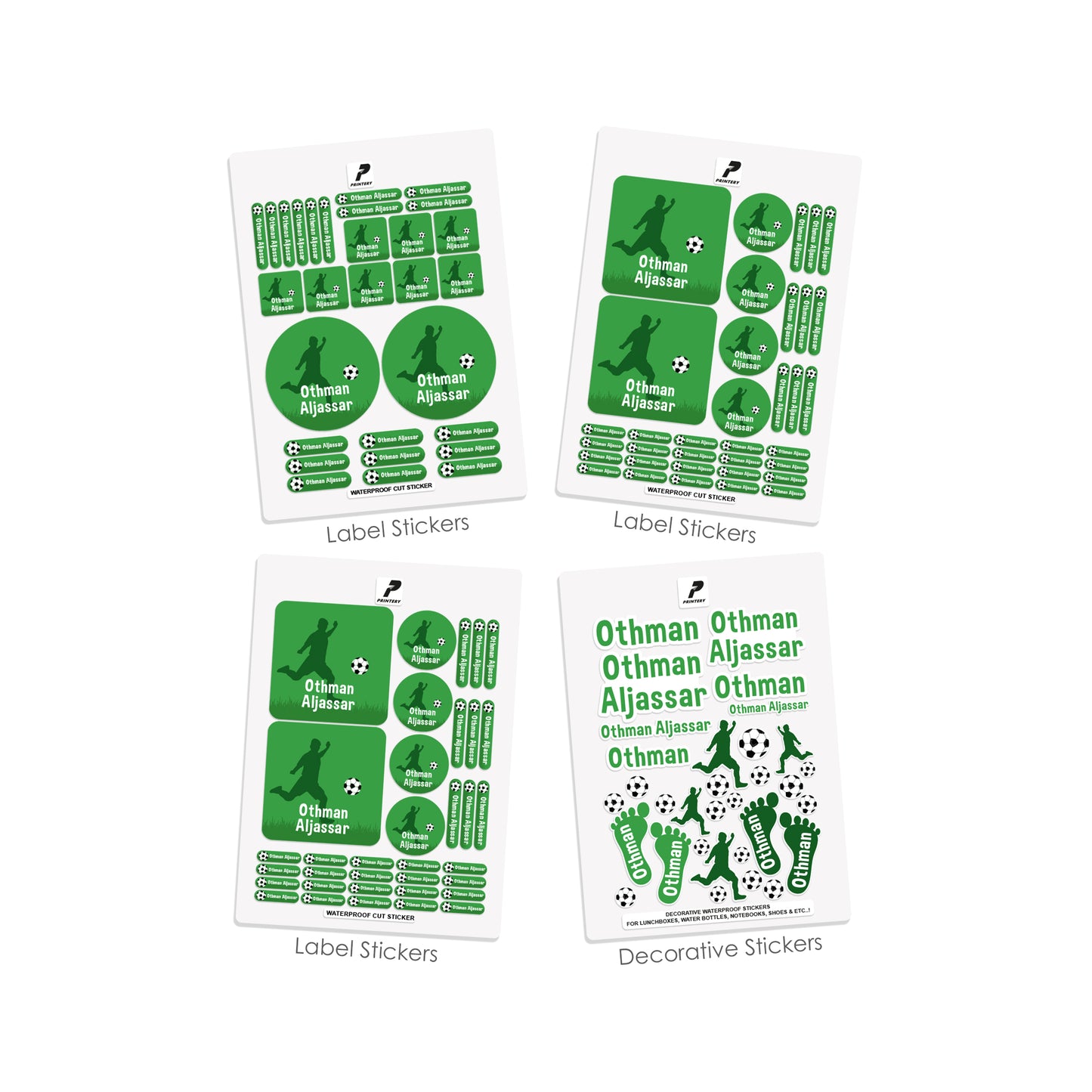 School Label Stickers Pack D023 - Football