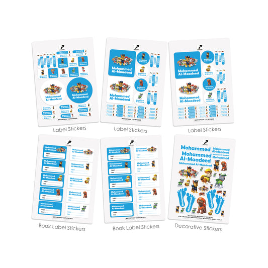 School Label Stickers Pack D025 - Paw Patrol