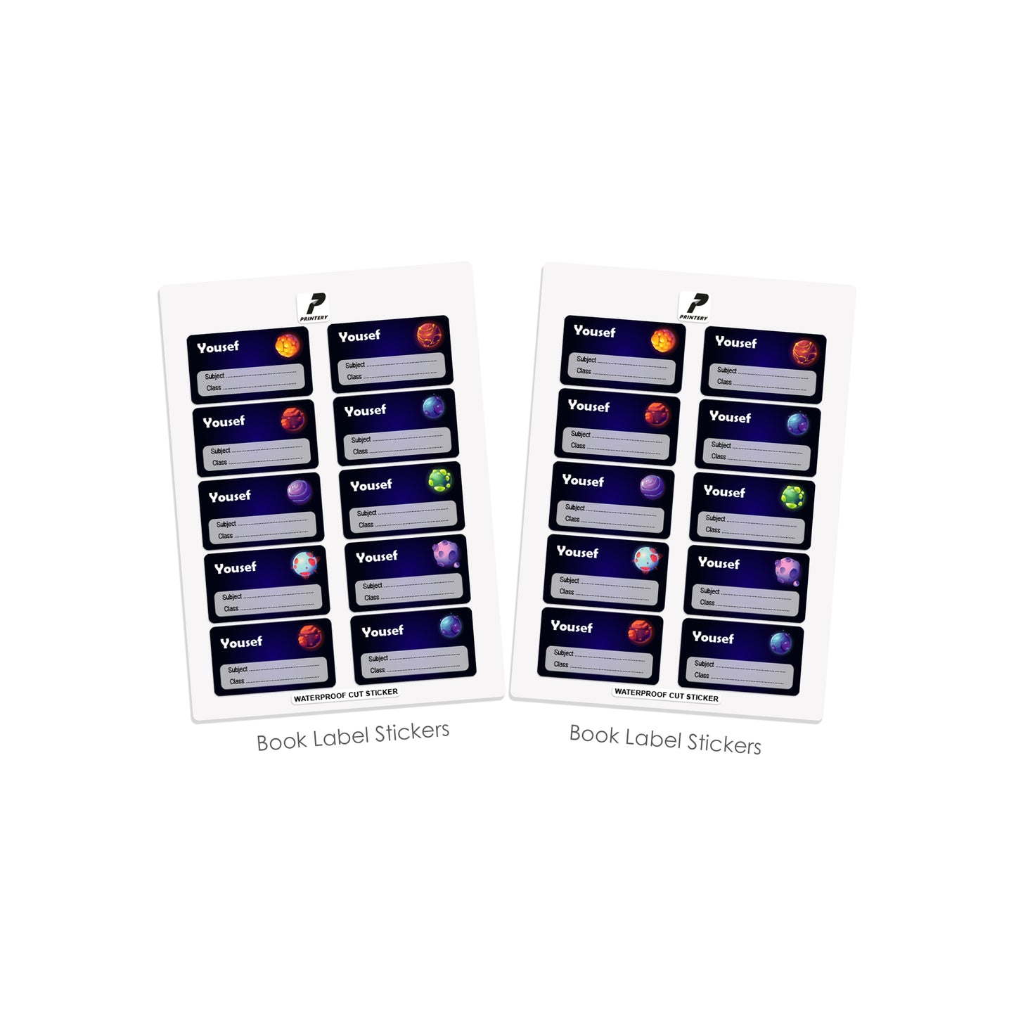 School Label Stickers Pack D028 - Space