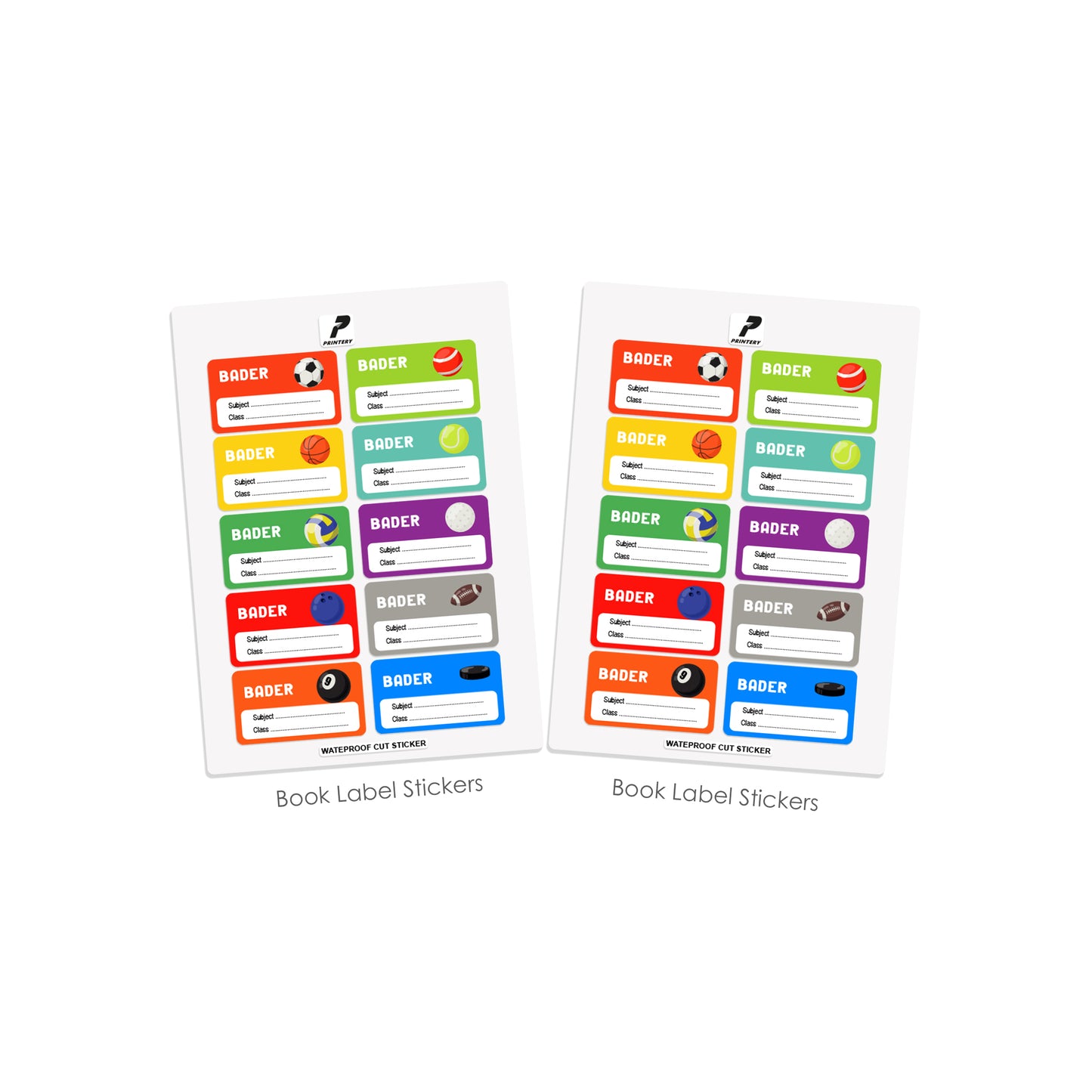 School Label Stickers Pack D029 - Ball