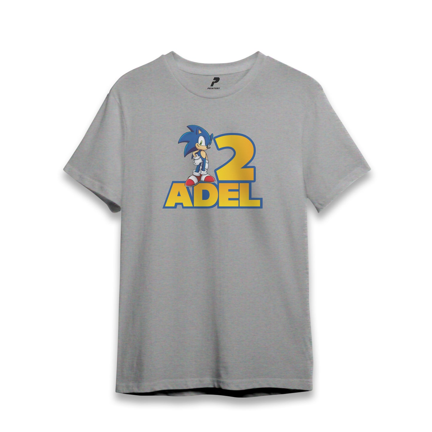 Sonic Theme Birthday T-Shirt Gray