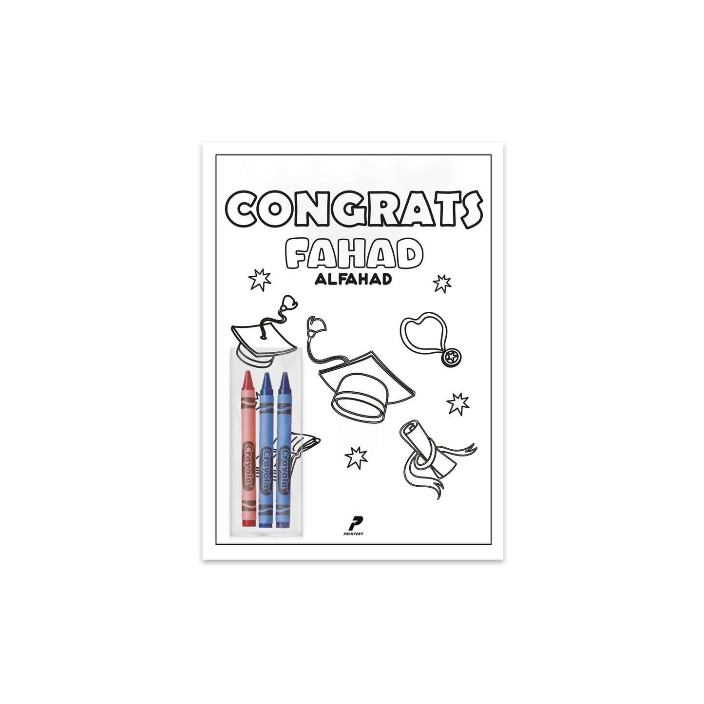 Graduation Giveaway Coloring Card D02