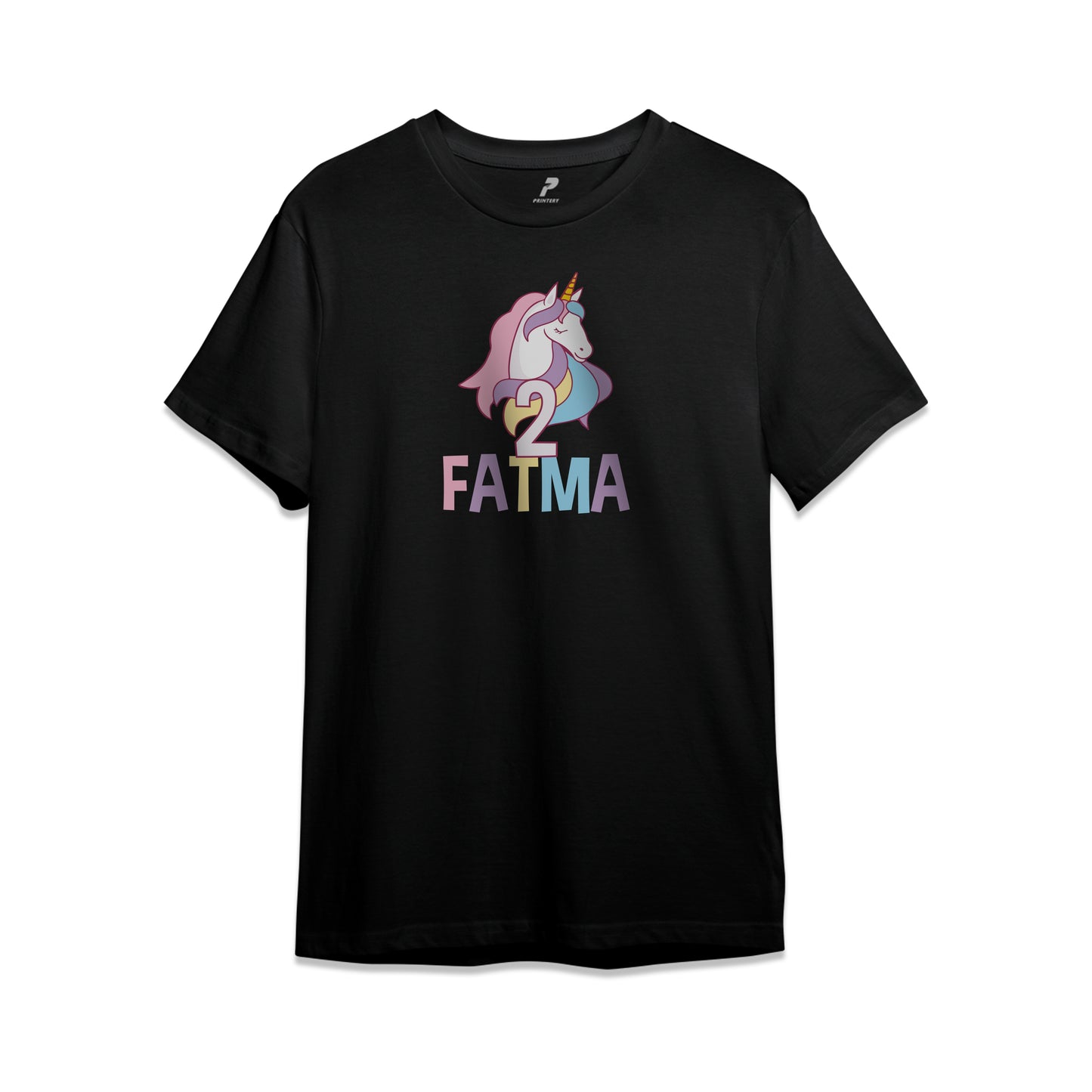 Unicorn Theme Birthday T-Shirt Black