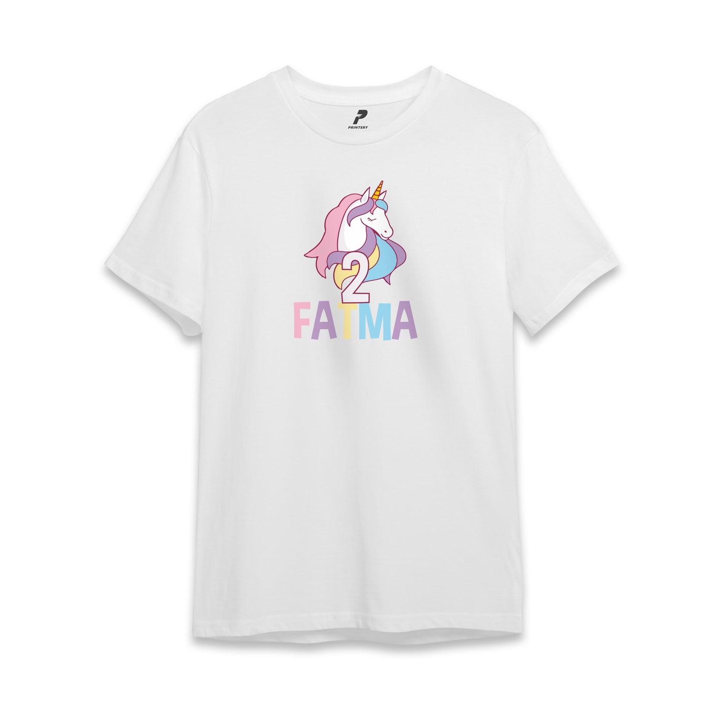 Unicorn Theme Birthday T-Shirt White