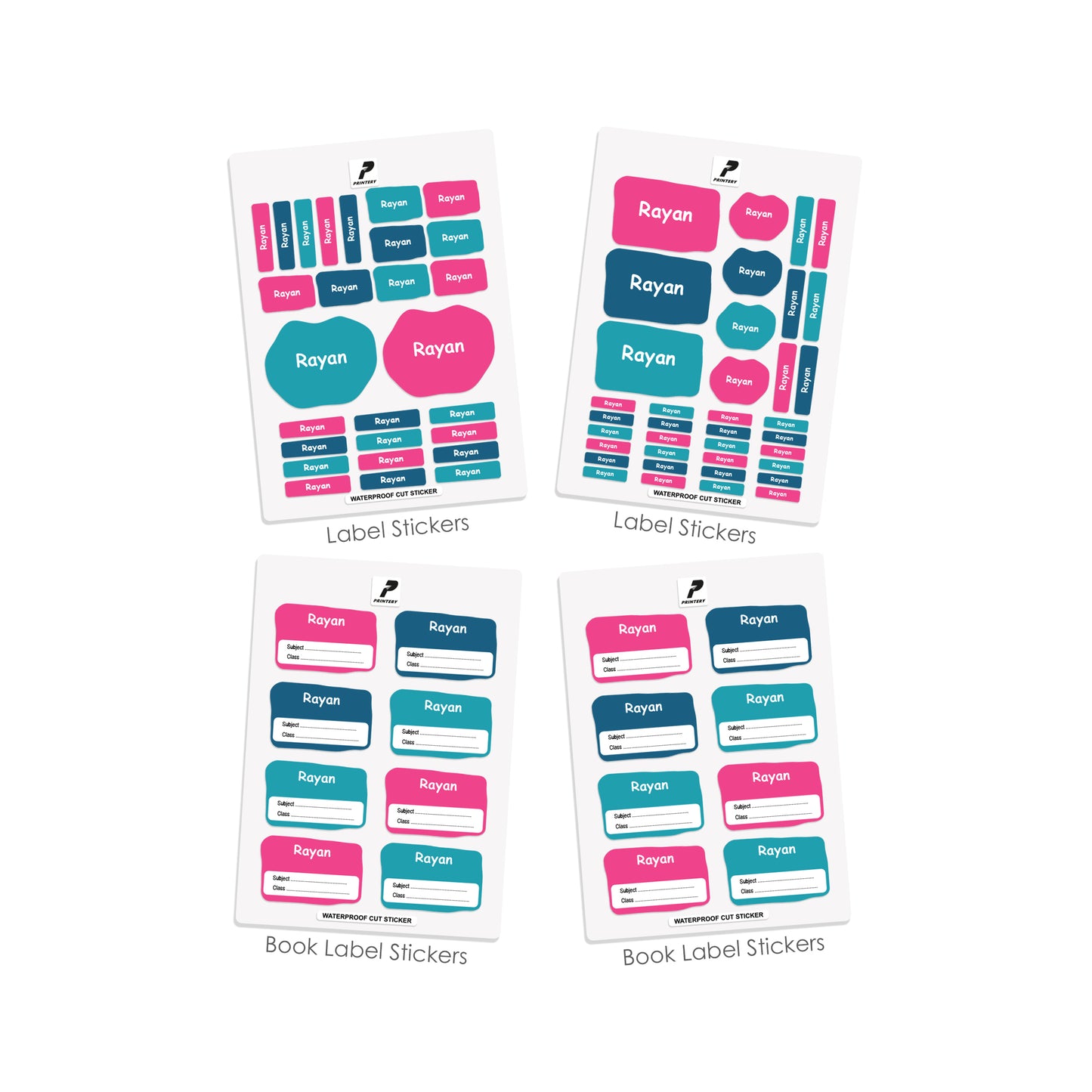 School Label Stickers Pack D030 - Basic Theme