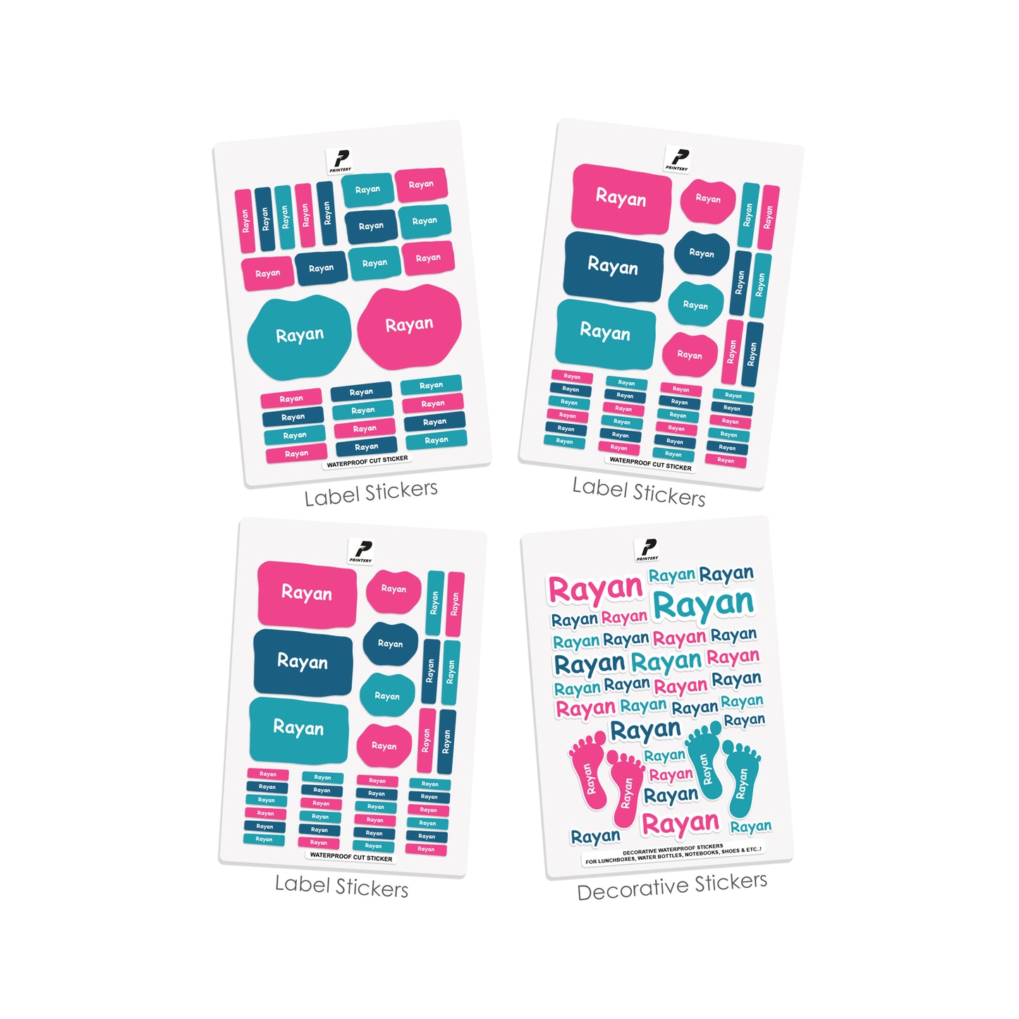 School Label Stickers Pack D030 - Basic Theme