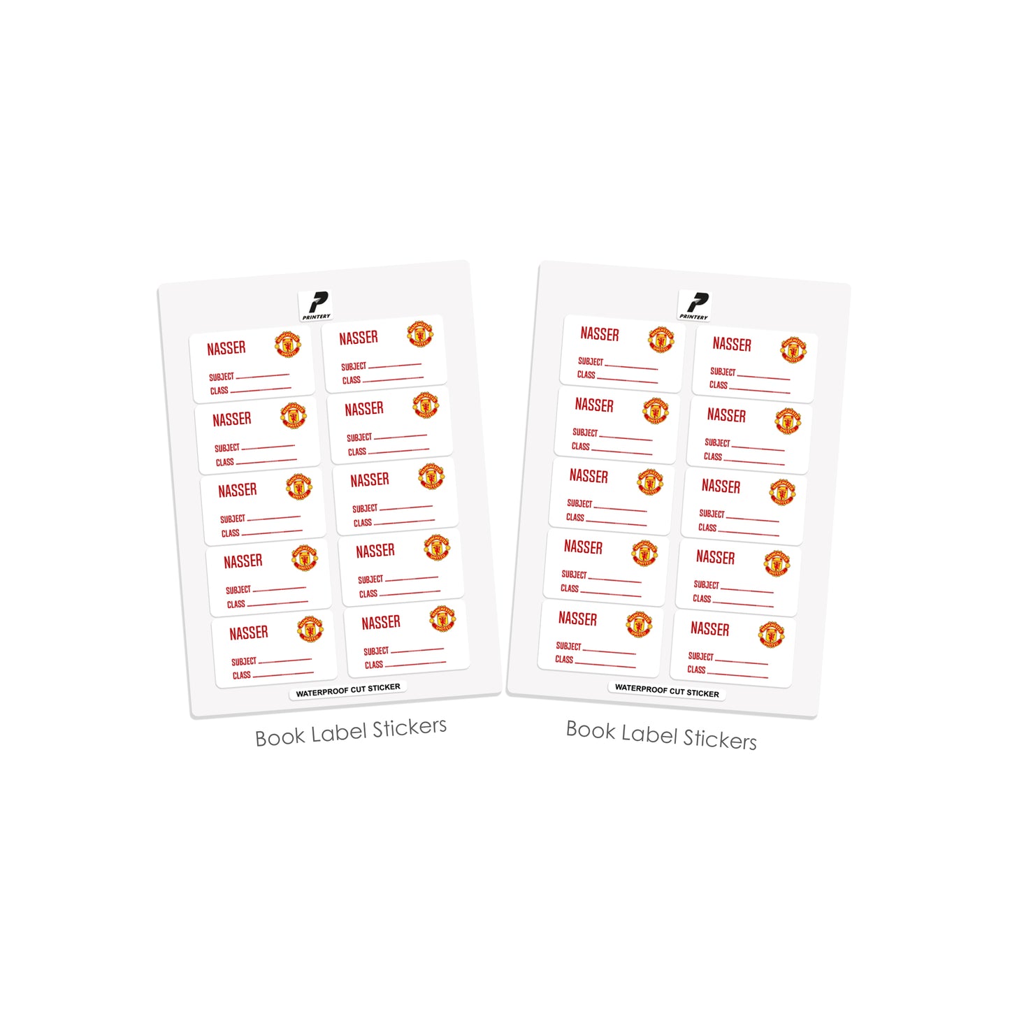 School Label Stickers Pack D033 - Manchester United