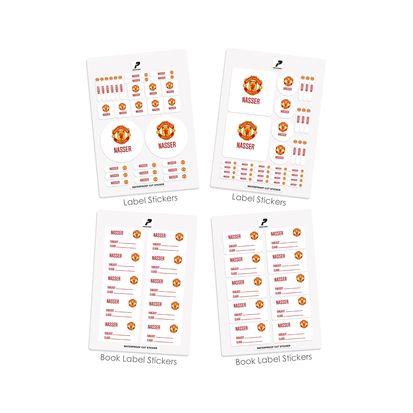 School Label Stickers Pack D033 - Manchester United