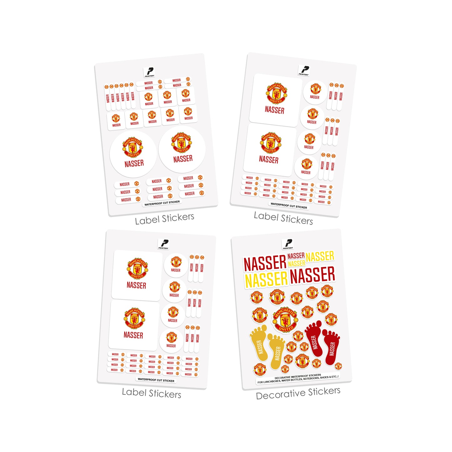 School Label Stickers Pack D033 - Manchester United