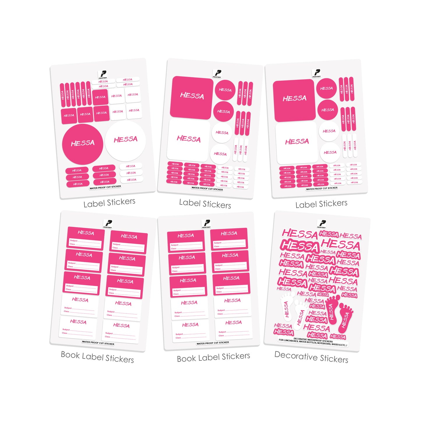 School Label Stickers Pack D035 - Basic Theme