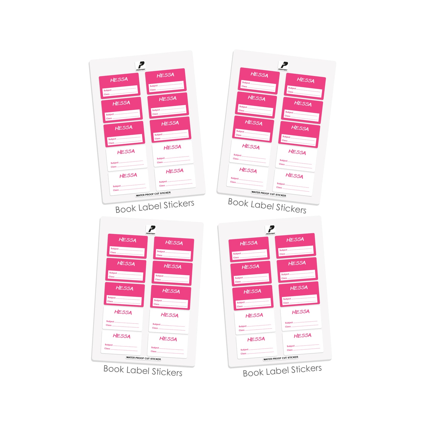 School Label Stickers Pack D035 - Basic Theme