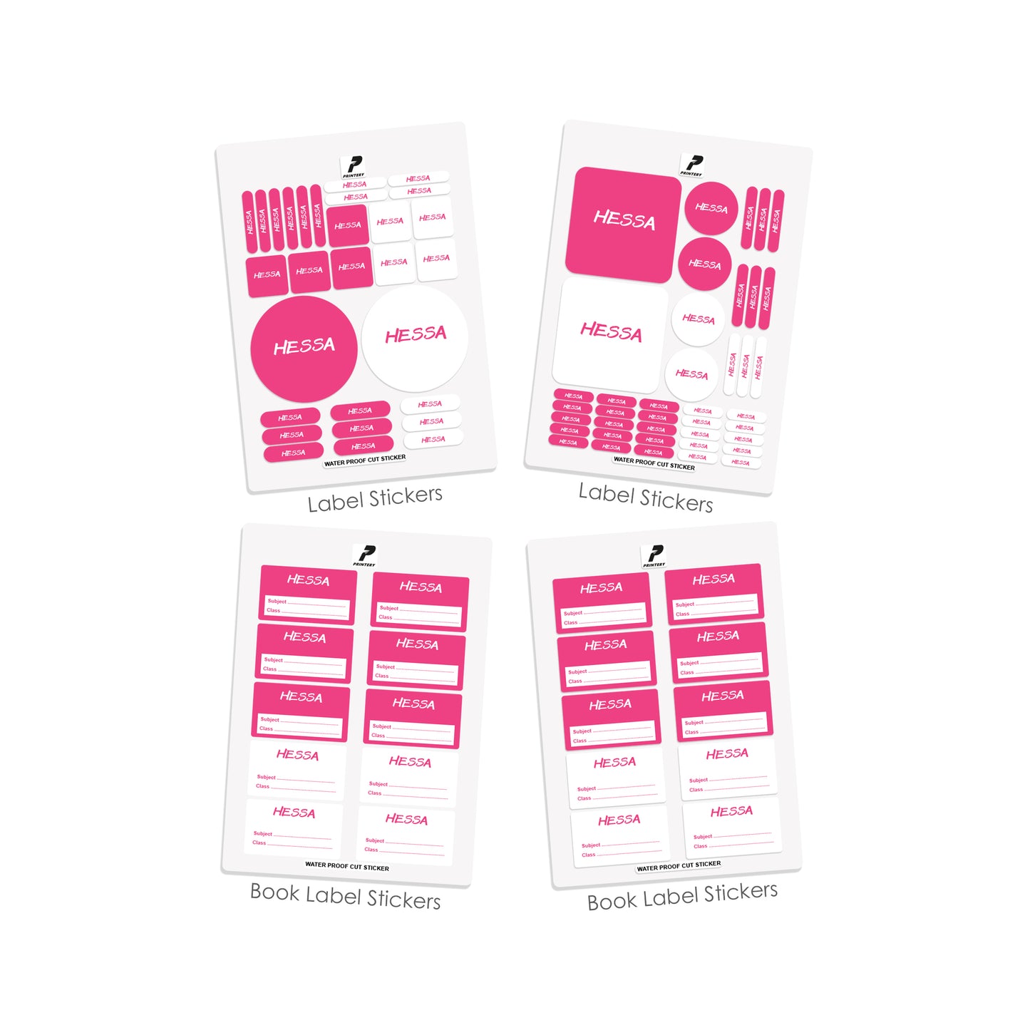 School Label Stickers Pack D035 - Basic Theme