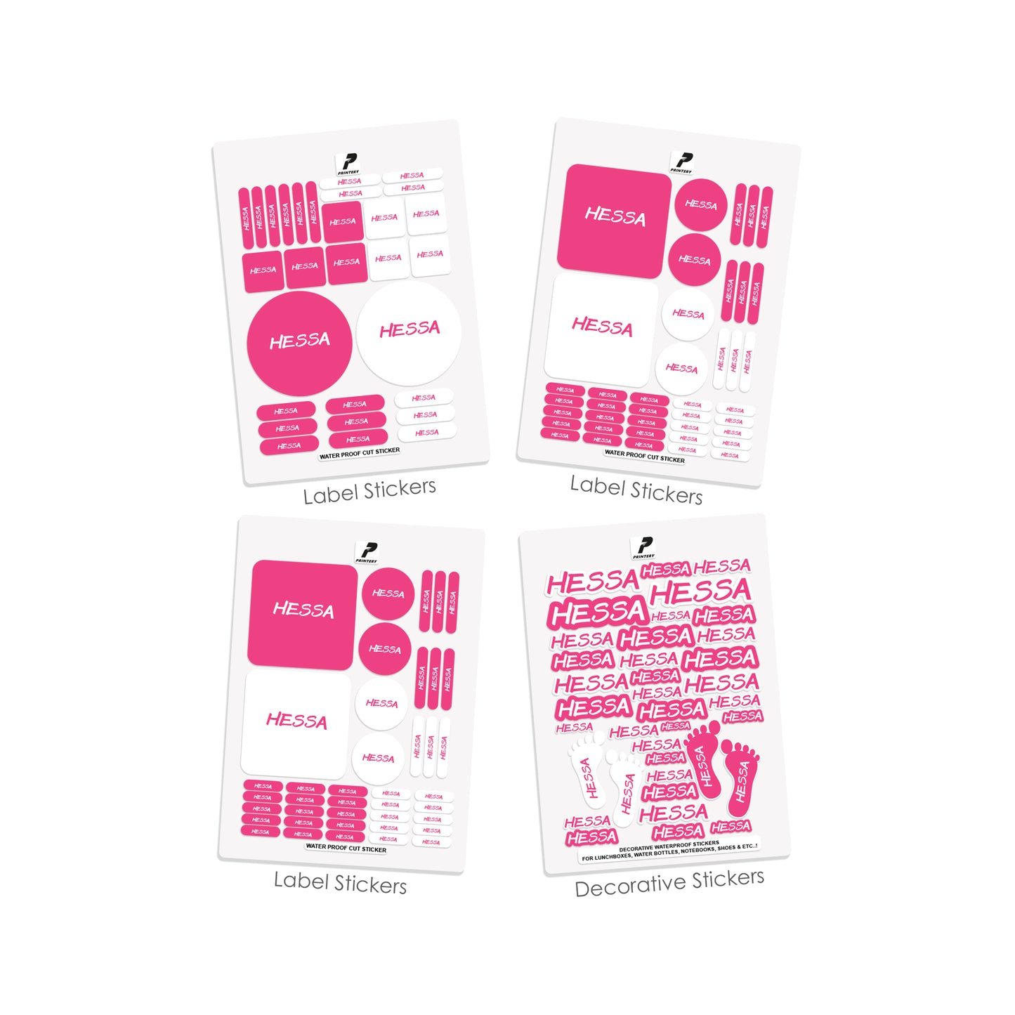 School Label Stickers Pack D035 - Basic Theme