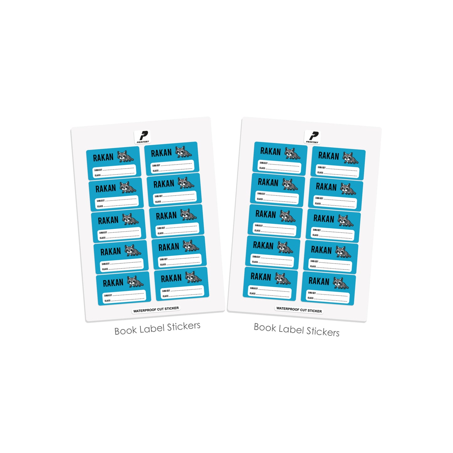 School Label Stickers Pack D038 - Rakoon