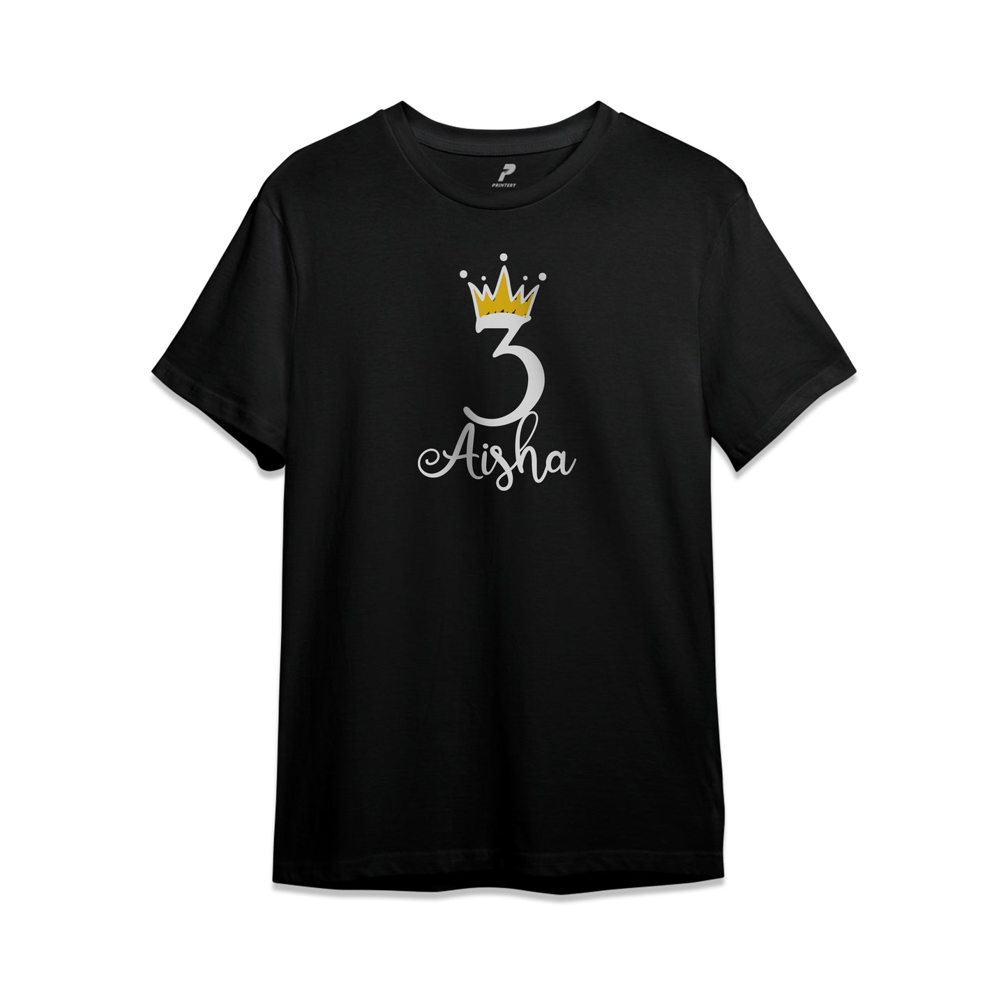 Princess Theme Birthday T-Shirt Black