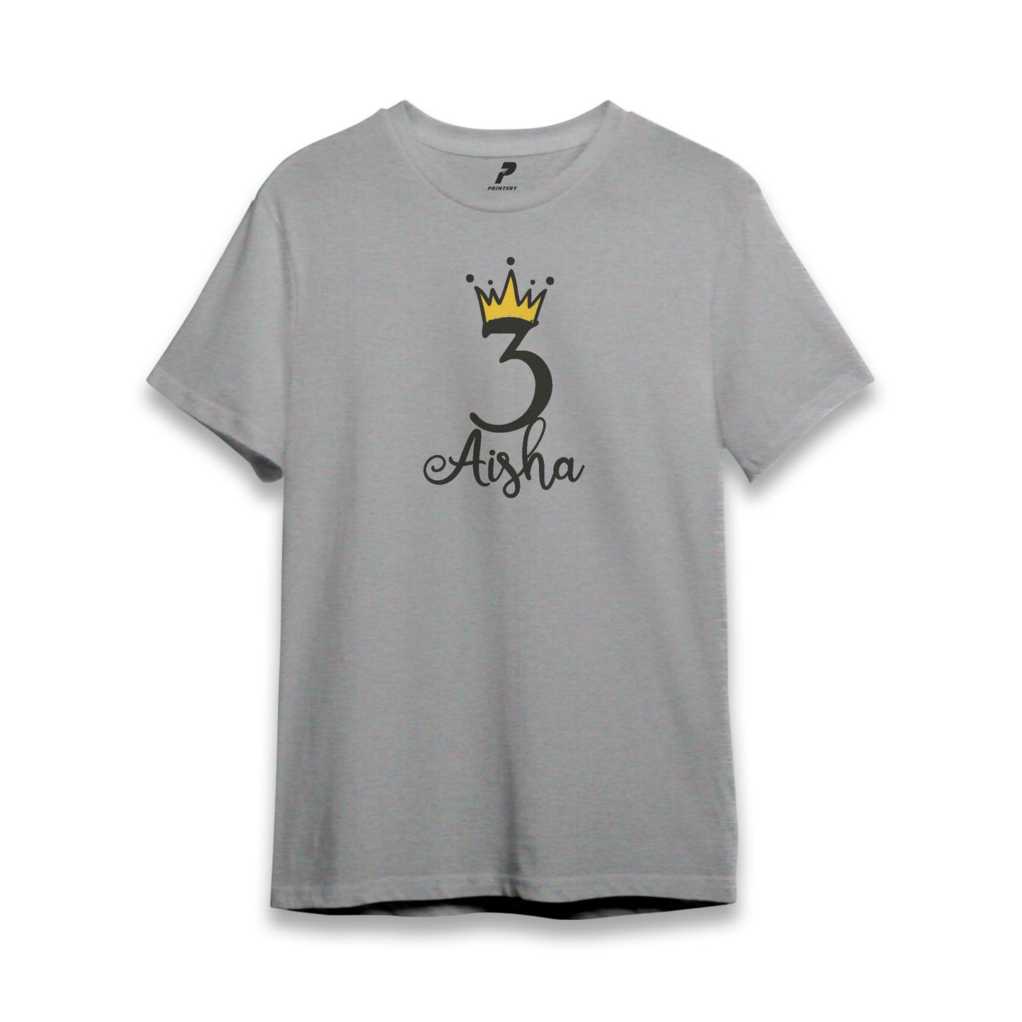 Princess Theme Birthday T-Shirt Gray