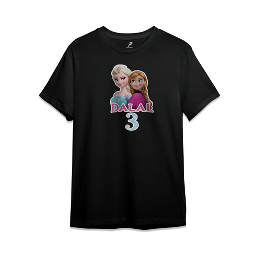 Frozen Theme Birthday T-Shirt Black