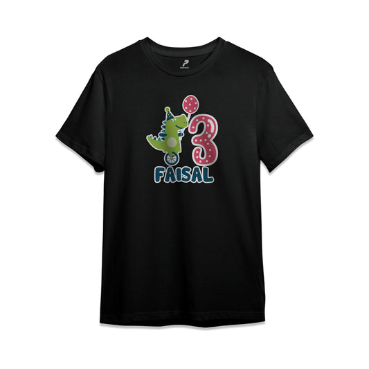 Dinosaur Theme Birthday T-Shirt Black