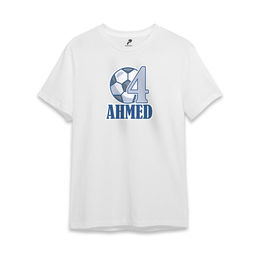 Football Theme Birthday T-Shirt White