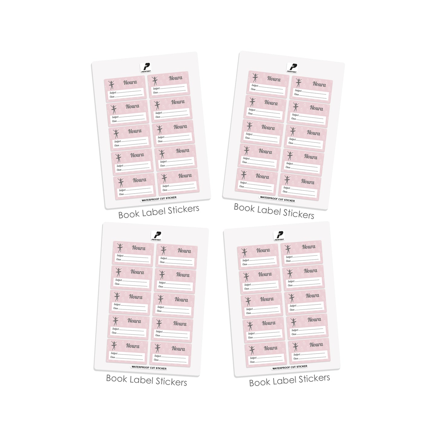 School Label Stickers Pack D043 - Ballerina