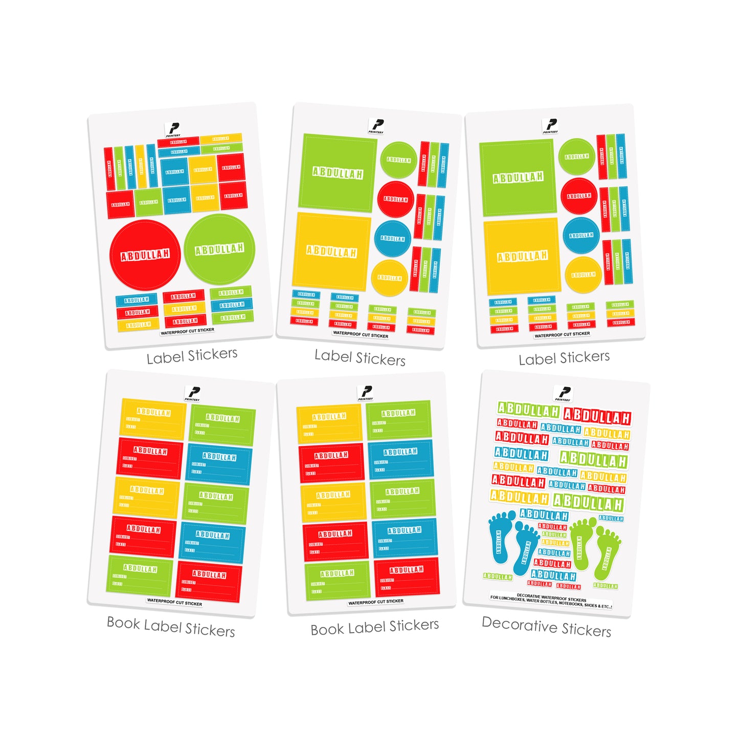 School Label Stickers Pack D045 - Basic Theme