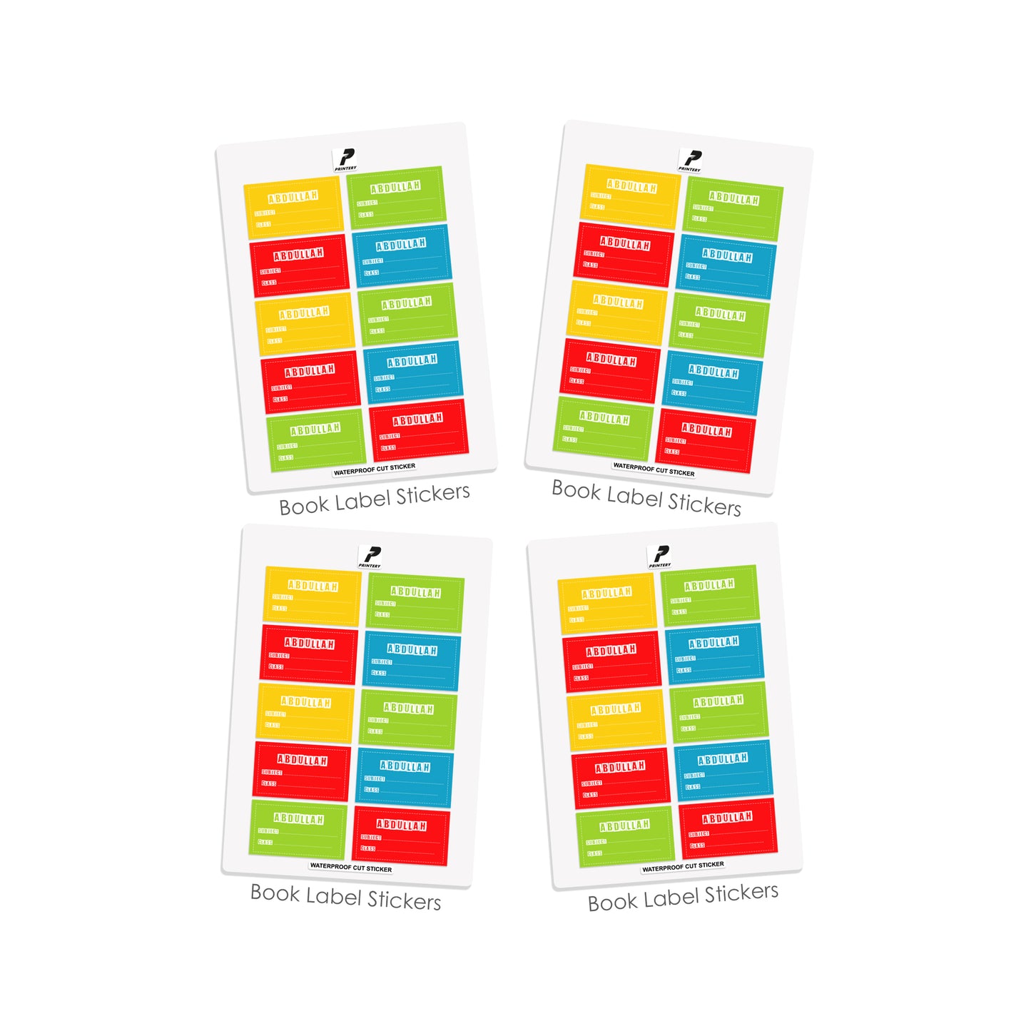 School Label Stickers Pack D045 - Basic Theme