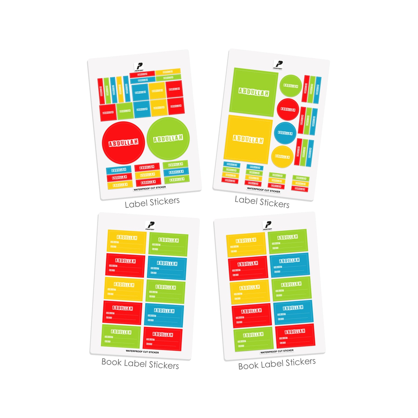 School Label Stickers Pack D045 - Basic Theme