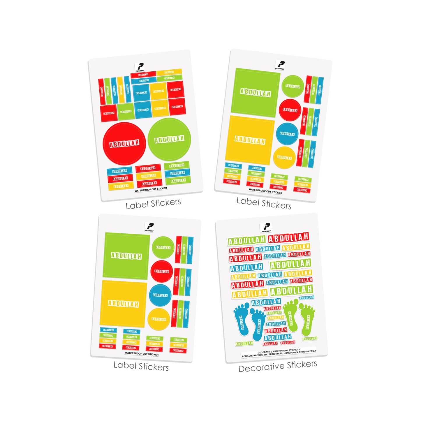 School Label Stickers Pack D045 - Basic Theme