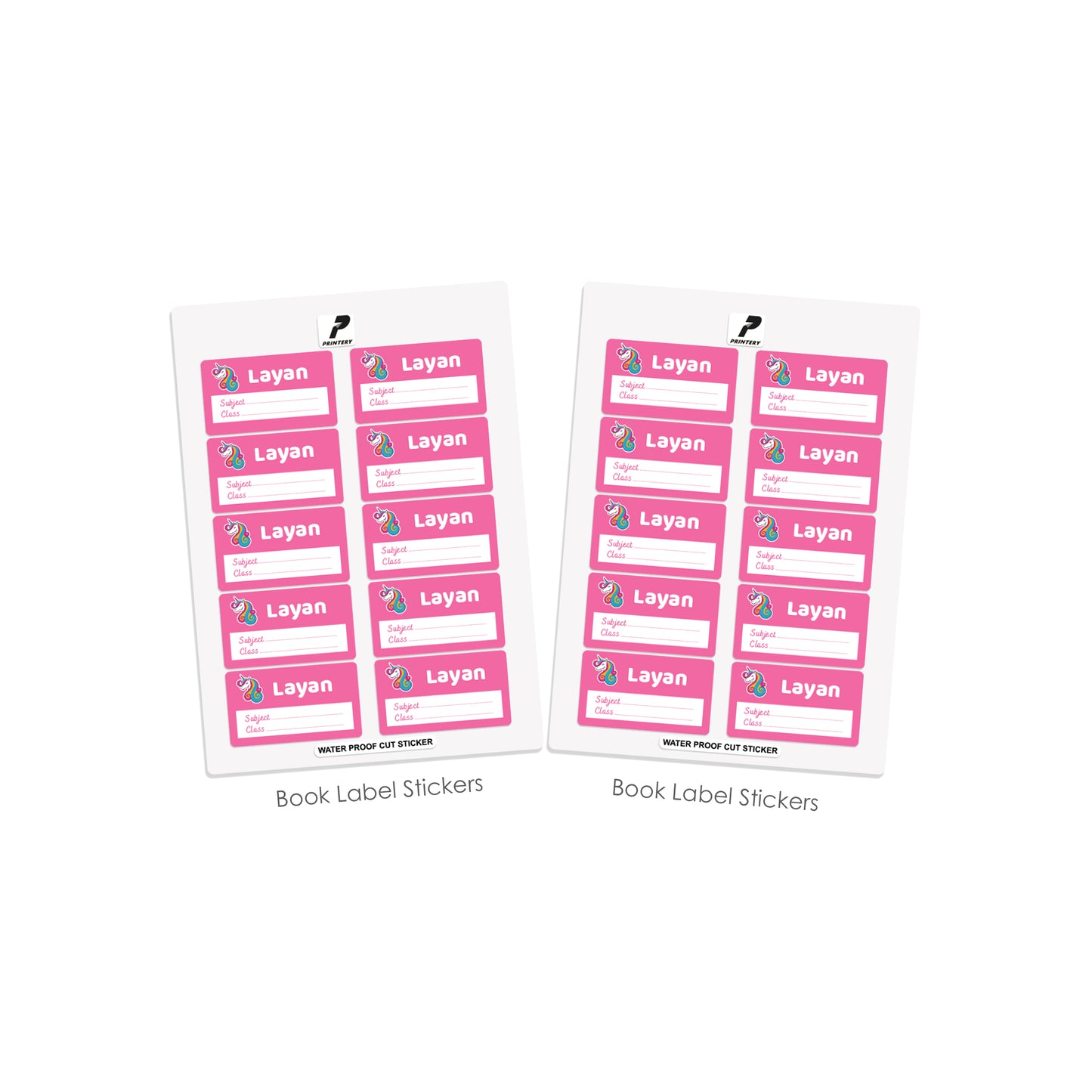 School Label Stickers Pack D048 - Unicorn