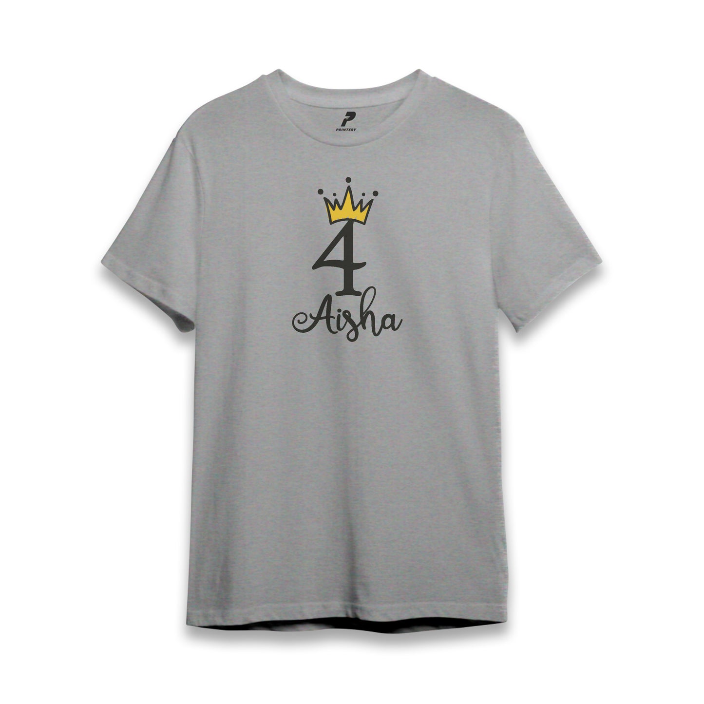 Princess Theme Birthday T-Shirt Gray