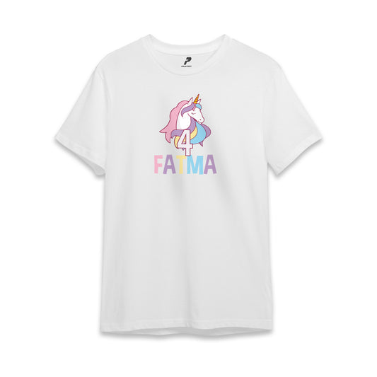 Unicorn Theme Birthday T-Shirt White