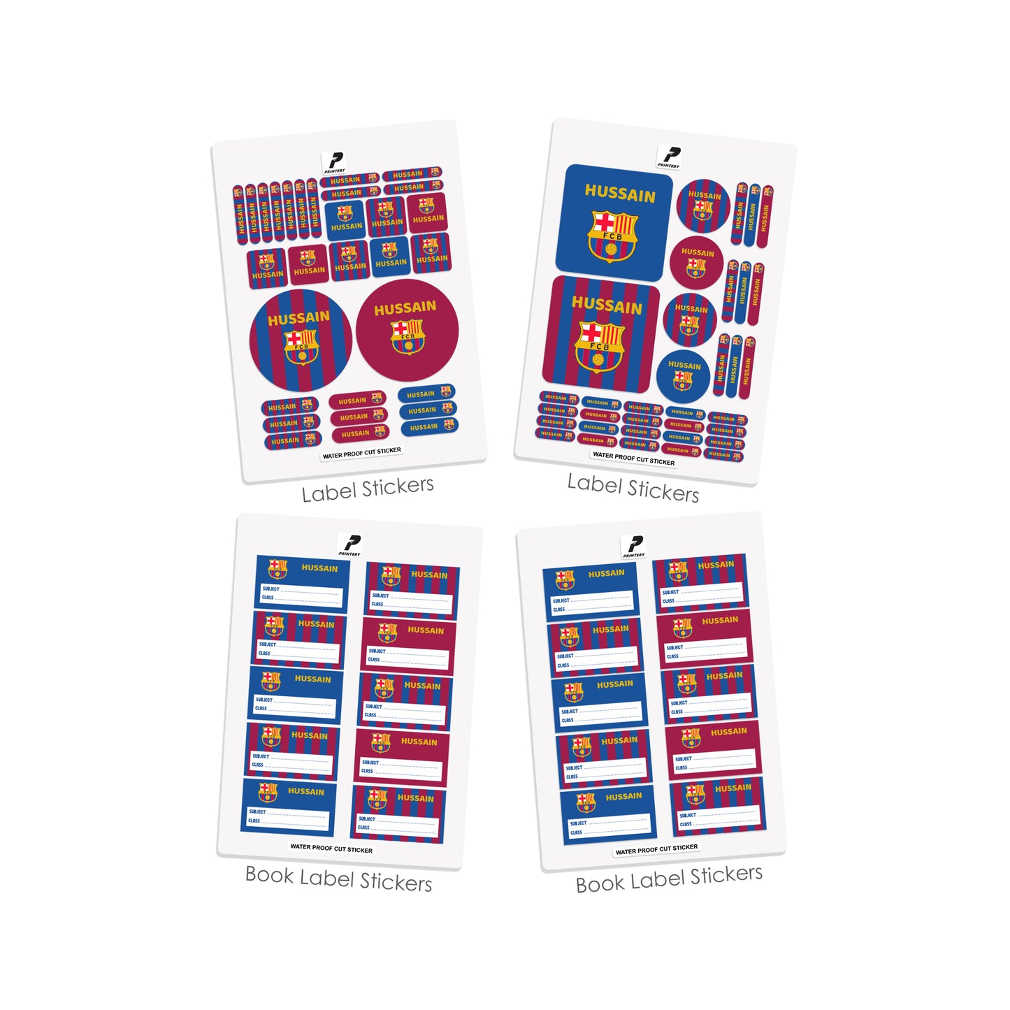 School Label Stickers Pack D051 - FC Barcelona