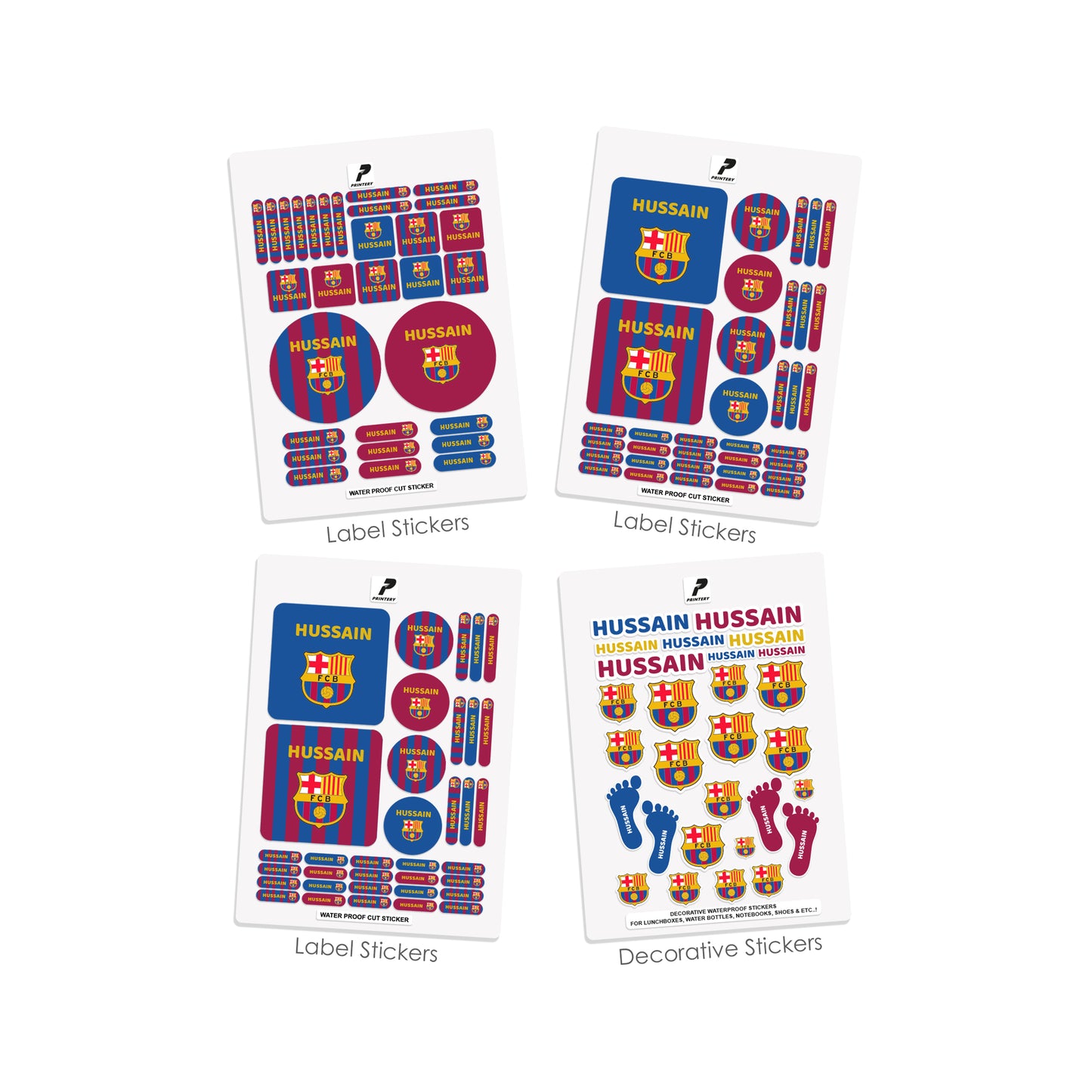 School Label Stickers Pack D051 - FC Barcelona