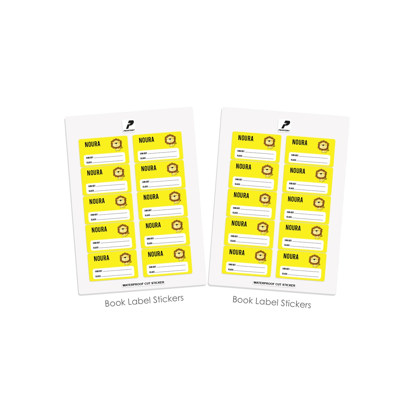 School Label Stickers Pack D052 - Lion