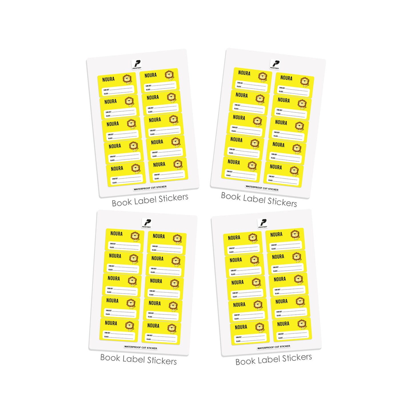 School Label Stickers Pack D052 - Lion